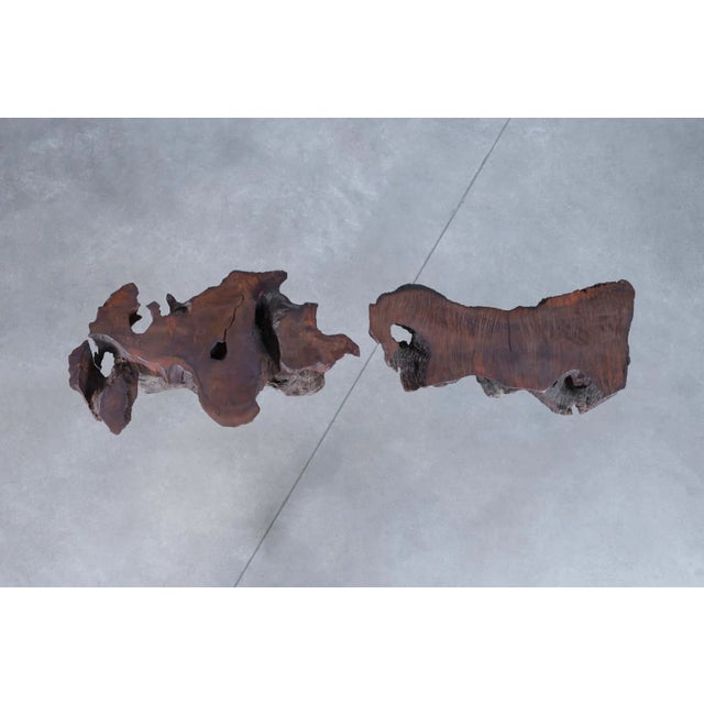 1960s Mid-Century Modern Sculptural Free Form Redwood Burl Side Tables, 1960s For Sale - Image 5 of 12