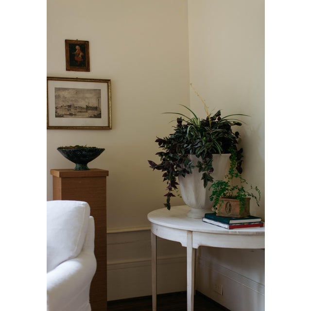 Traditional Bessette Grasscloth Pedestal, Saddle For Sale - Image 3 of 4