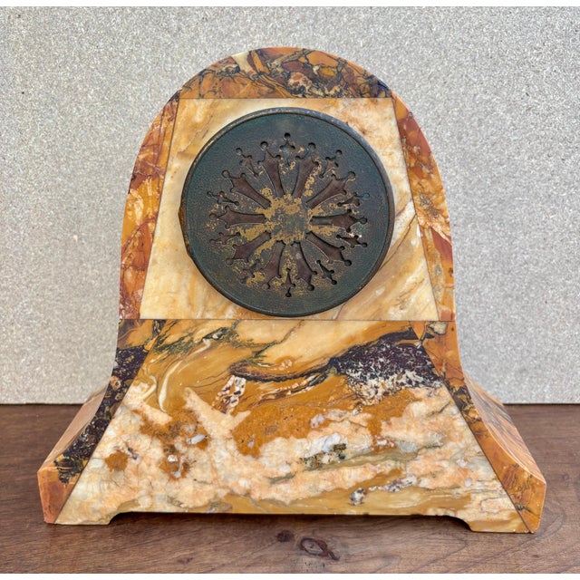 Classic French Mantel Clock by Société Clusienne, Marble Base, 1920 For Sale - Image 15 of 16