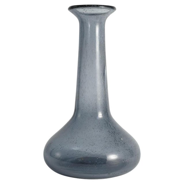 Scandinavian Modern Blue Glass Vase by Erik Höglund for Boda, Sweden, 1960s For Sale - Image 14 of 14