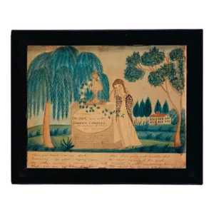 Mourning Picture, New England School, Massachusetts, Circa 1820
