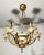 Lacquered Metal and Brass Chandelier, circa 1940 For Sale - Image 6 of 13