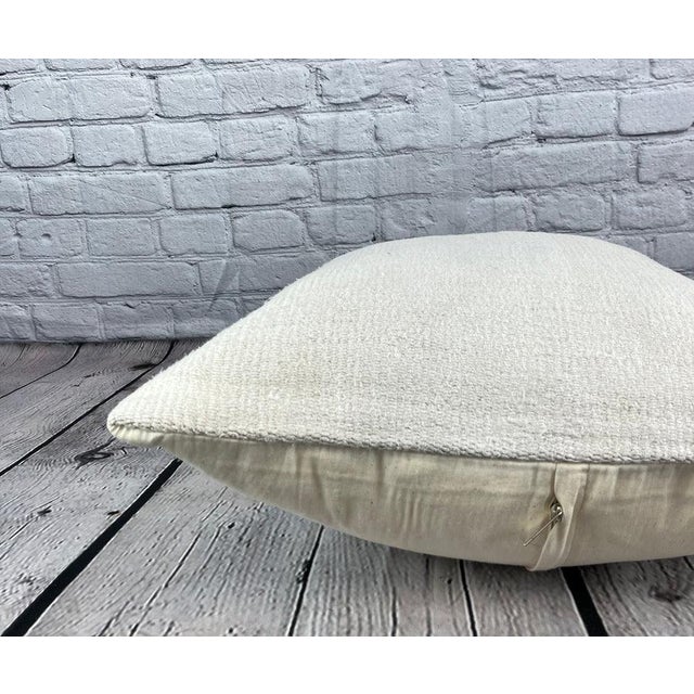 20 x 20 Hemp Pillow Turkish Cushion Natural Grayish White Pillow Cushion Cover For Sale - Image 4 of 4