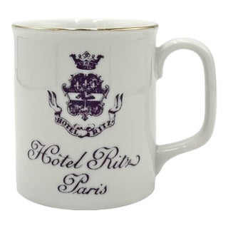 Vintage 5-Star Luxury Hotel Ritz Paris Porcelain Coffee Tea Mug Cup For Sale