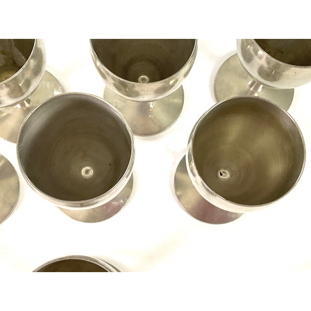 Mid 20th Century Mid 20th Century Metewa, Holland, Mid-Century Modern ,Real Pewter – 4 Ounce Wines - Set of Eight For Sale - Image 5 of 8