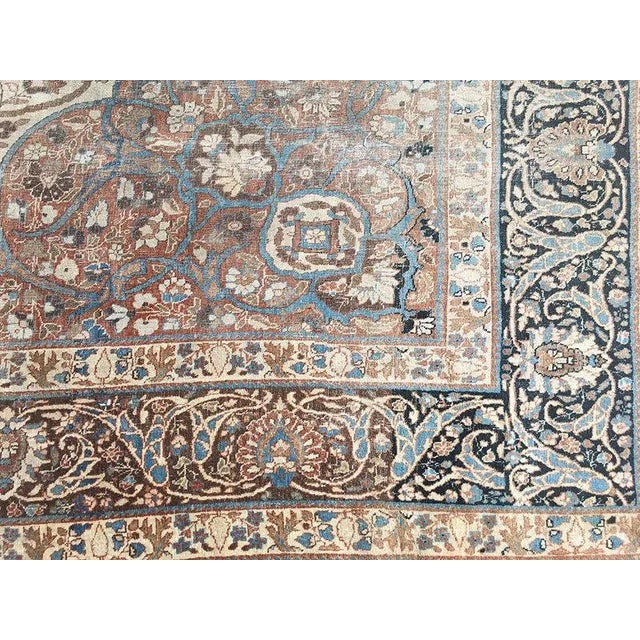 Textile Early 20th Century Antique Distressed Persian Tabriz Rug - 8′9″ × 12′ For Sale - Image 7 of 8