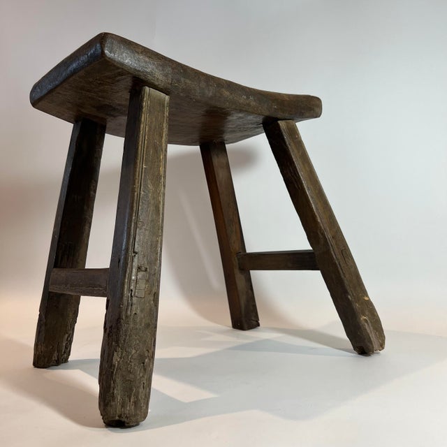 Early 20th Century. Primitive Wood Stool For Sale In New York - Image 6 of 8
