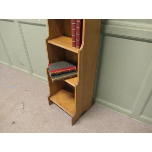 Arts and Crafts Slim Golden Oak Bookcase, 1900 For Sale - Image 6 of 7