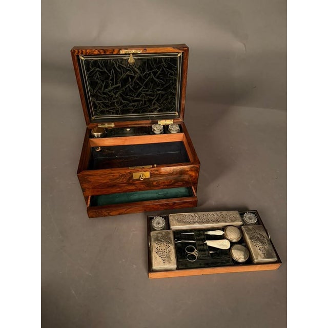 English Ladies Travel Box in Rosewood, Signed Mechi and Bazin of London, Circa 1870 For Sale - Image 18 of 18