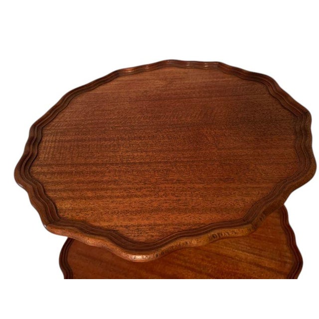 1950s 1950s 3 Tier Pie Crust Table For Sale - Image 5 of 9