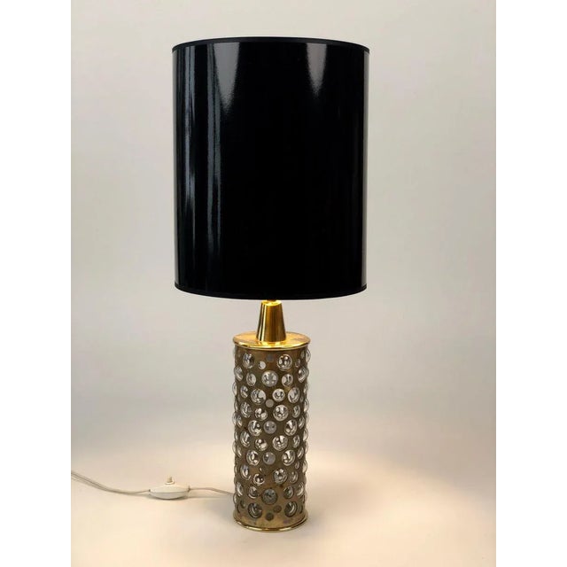 Rupert Nikoll Mid-Century Patinated Brass and Glass Table Lamp from Rupert Nikoll, 1960s For Sale - Image 4 of 11