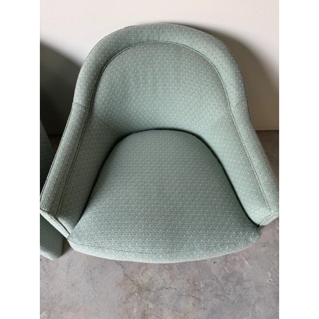 1980’s Vintage Selig Imperial-Style Barrel Back Upholstered Club Chairs – A Pair For Sale - Image 10 of 12