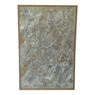 Original Abstract Acrylic & Charcoal Painting on Deep Canvas in Handmade Floater Frame For Sale