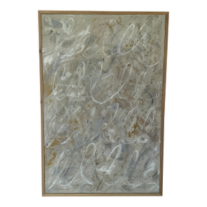 Original Abstract Acrylic & Charcoal Painting on Deep Canvas in Handmade Floater Frame