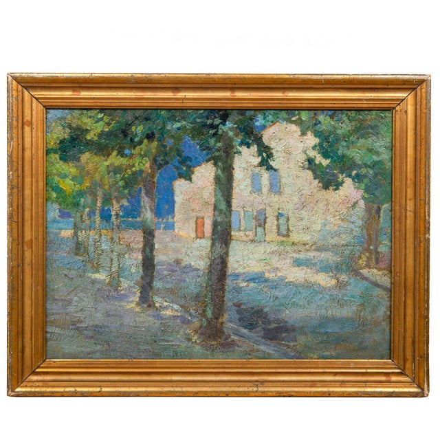 Impressionist Post-Impressionist Fauvist School Painting, House on a Tree-Lined Street For Sale - Image 3 of 18