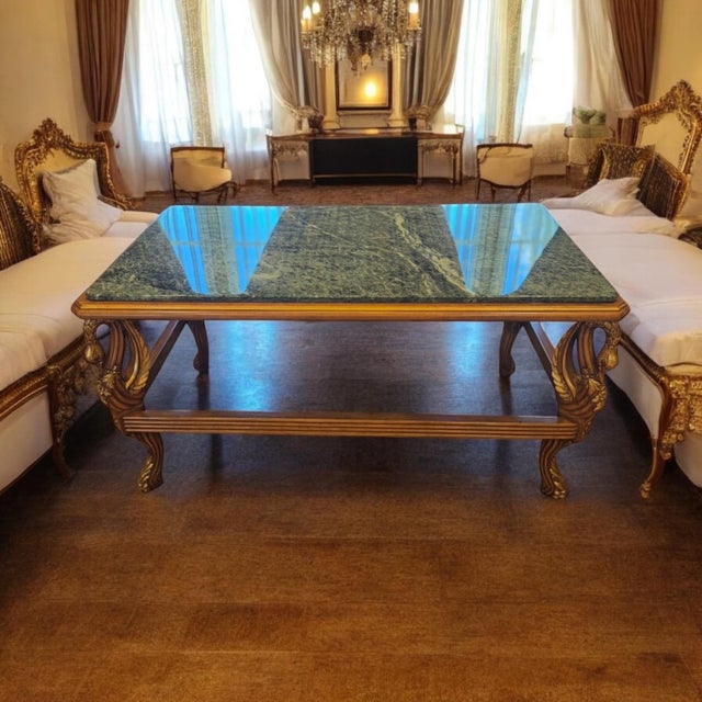 1990s Italian Galimberti Lino Neoclassical Revival Swan Marble Top 3p Coffee Table Set For Sale In Los Angeles - Image 6 of 8