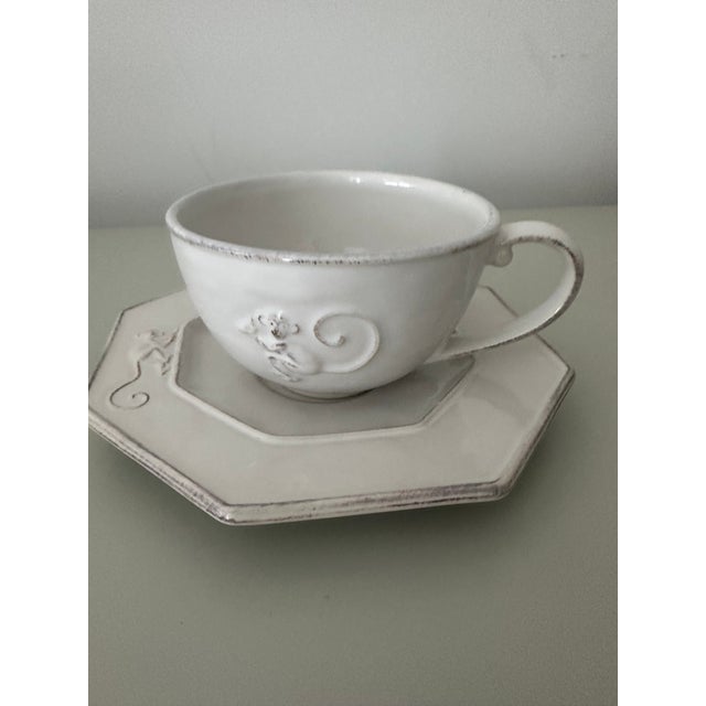 Contemporary Juliska Petit Singe Teacup & Saucer Set/2 For Sale - Image 3 of 3