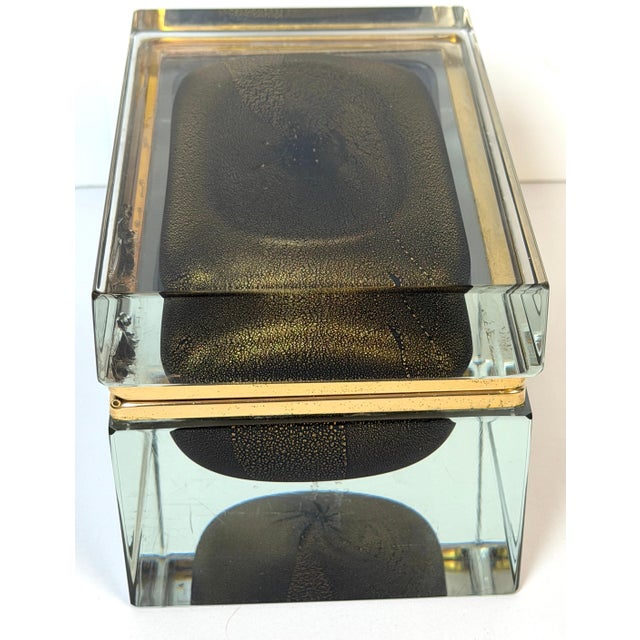 Signed Alessandro Mandruzzato for Design Guild Murano Sommerso Faceted Glass Box For Sale - Image 13 of 18