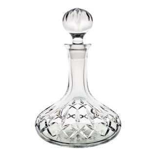 Late 20th Century Atlantis Miguel Lead Crystal Ship's Whiskey Decanter With Stopper For Sale