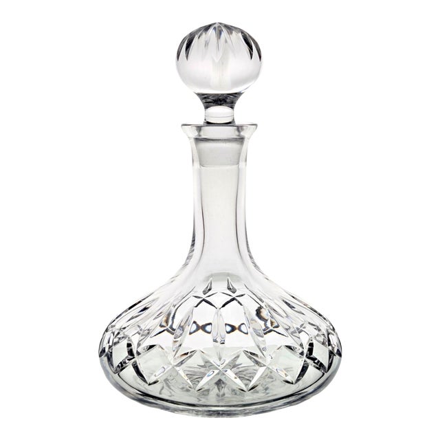 Late 20th Century Atlantis Miguel Lead Crystal Ship's Whiskey Decanter With Stopper For Sale