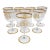 Vintage Hollywood Regency Gold Monogrammed Crystal Wine Glasses - Set of 8 For Sale