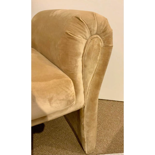2020s Mid-Century Modern Style Camel Velvet Lounge Chairs Pair For Sale - Image 5 of 7