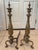 Art Nouveau Antique Solid Brass Fireplace Andirons/ Firedogs Pair (2) For Sale - Image 3 of 12