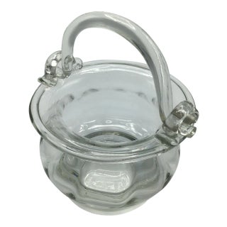 Venetian Glass Basket Bowl For Sale