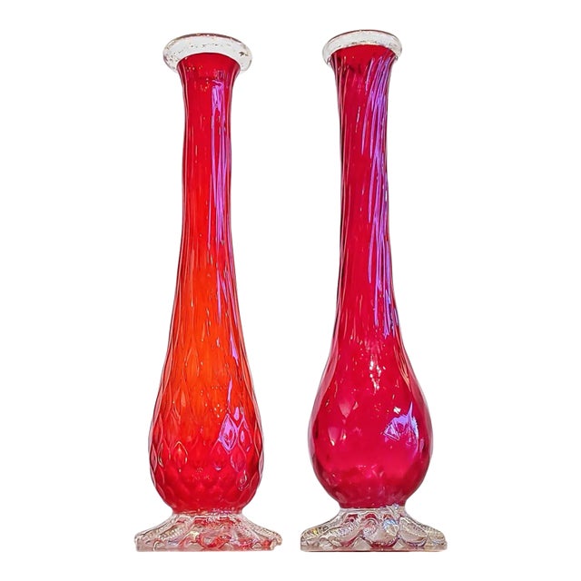 Barovier and Toso Carnelian Red Murano Glass Vase For Sale