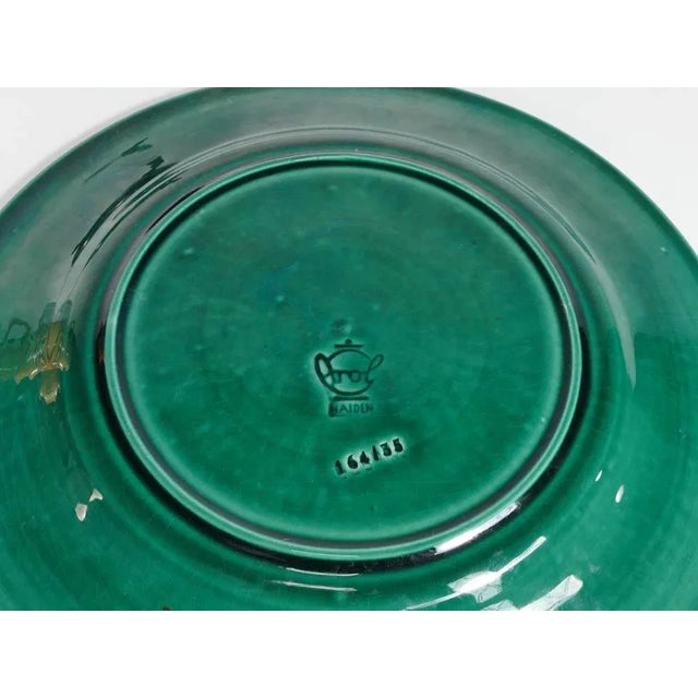 Large Scandinavian Modern Green Plate from Arol Ceramic, Norway, 1950s For Sale - Image 3 of 12