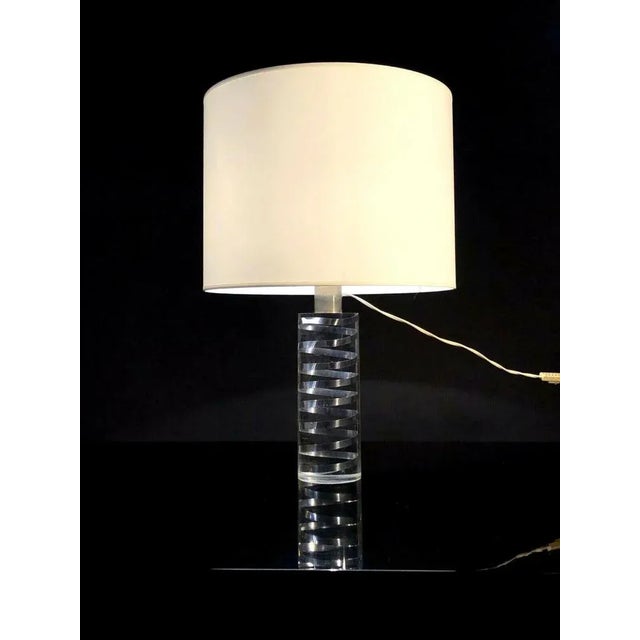 Plastic Postmodern Acrylic Glass Table Lamp attributed to Pierre Giraudon, France, 1970s For Sale - Image 7 of 11