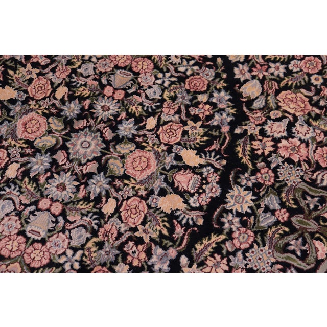 1990s Shabby Chic Art Nouveau 1990's Pak-Persian Black/Black Wool Rug - 9'0'' X 12'3'' For Sale - Image 5 of 9