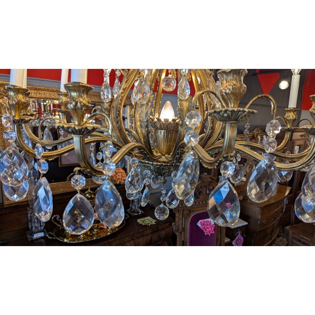 Early 20th Century Large Brass Chandelier For Sale - Image 9 of 12