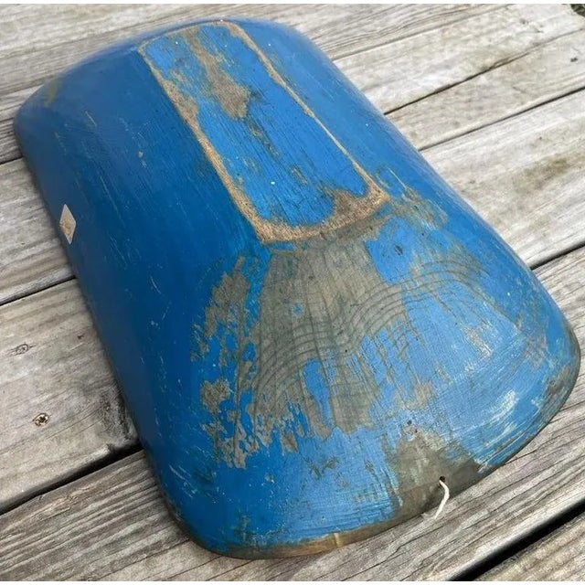 19th Century 19thC Original Robin Egg Blue Dough Bowl From New England For Sale - Image 5 of 6