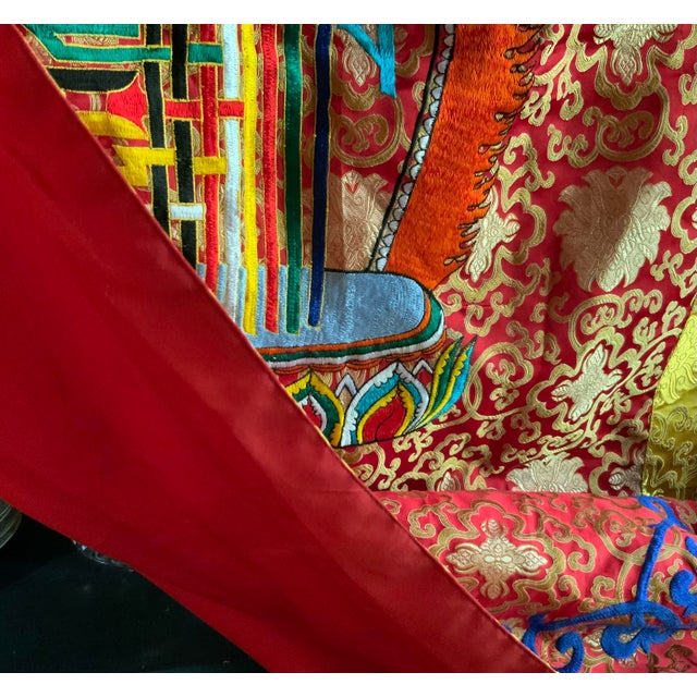 Buddhist Silk Embroidered Prayer Banner For Sale - Image 4 of 12