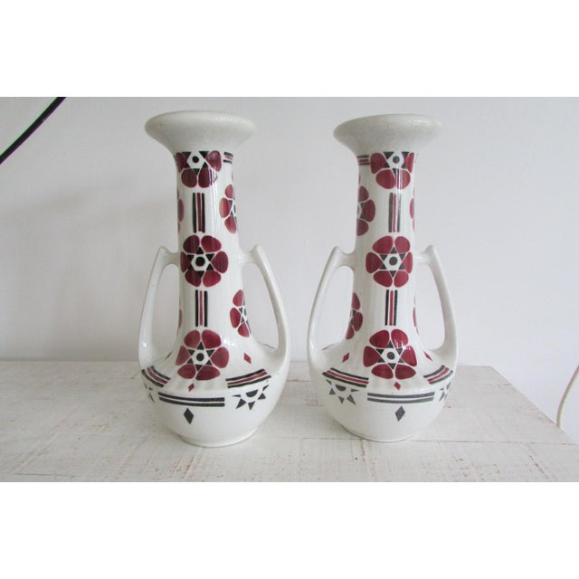 Art Nouveau Vases from Saint Clément, 1890s, Set of 2 For Sale - Image 3 of 8