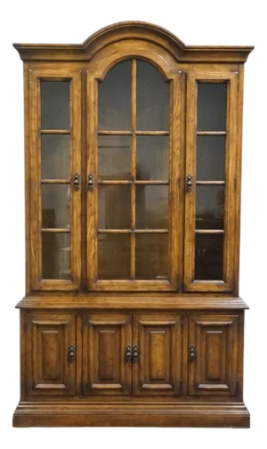 Drexel Furniture Bishopsgate Collection Solid Walnut English Tudor Style 48" China Cabinet 160-414-6