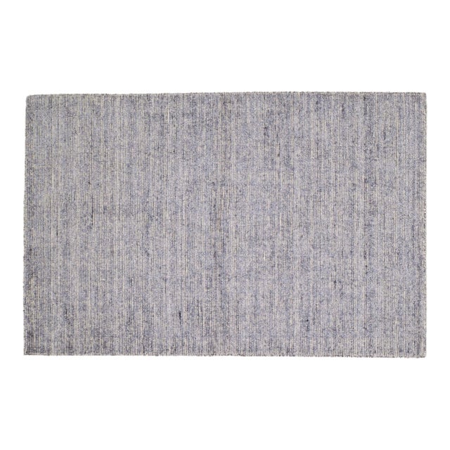 1950s Modern Indian Handloom Wool/Bamboo Rug, 3'x12' For Sale