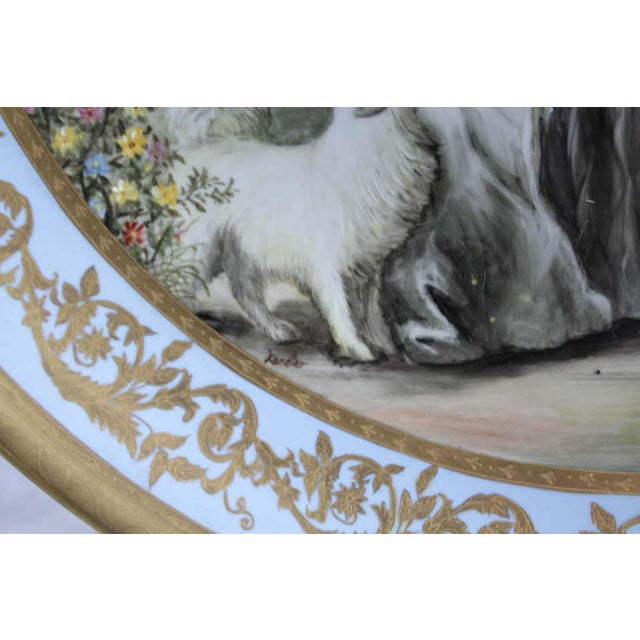 Large 20th Century Viennese Charger Plate or Wall Plaque in Porcelain Depicting Lady and Gentleman For Sale - Image 3 of 10