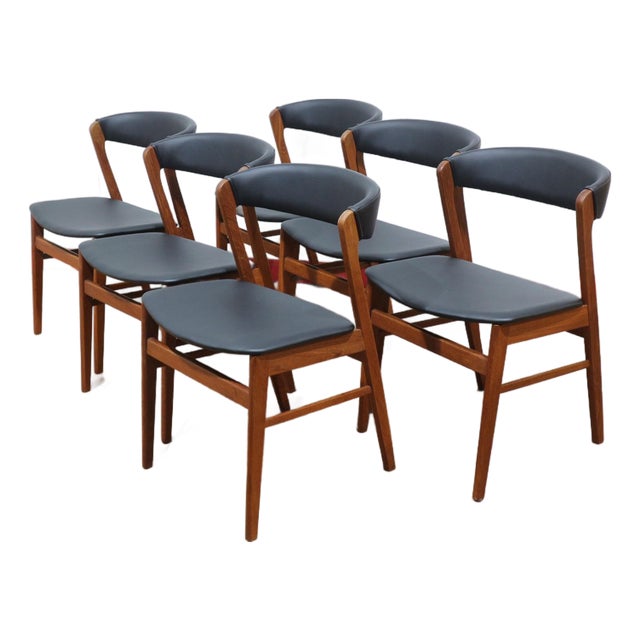 Mid Century Modern Vintage Teak Danish Dining Chairs X 6 For Sale