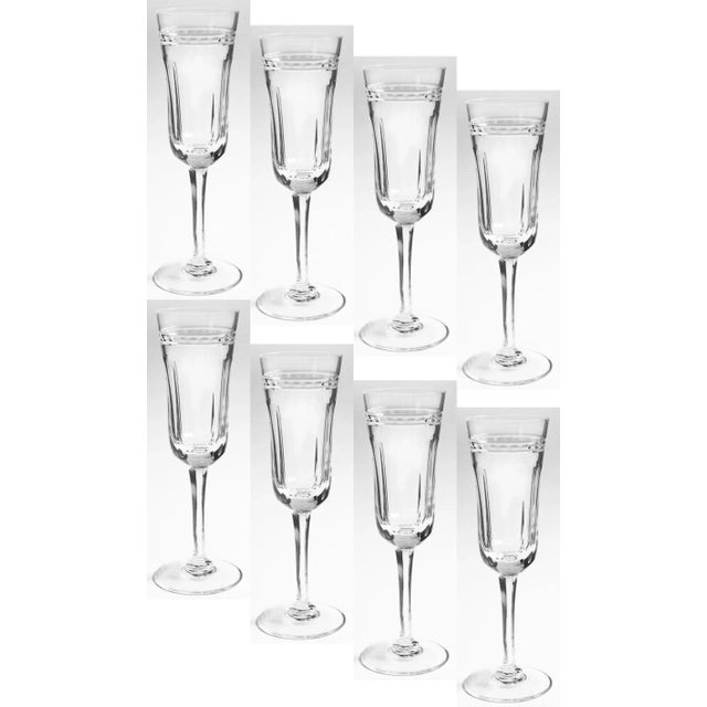 1960s 1960s Wedgwood Crystal Stem Glasses - Set of 8 Champagne Flutes For Sale - Image 5 of 5