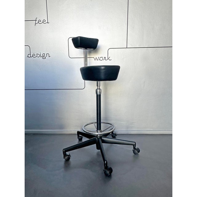 The Nelson Perch Stool, designed by George Nelson in 1964, is an iconic modernist seat originally created for drafting...