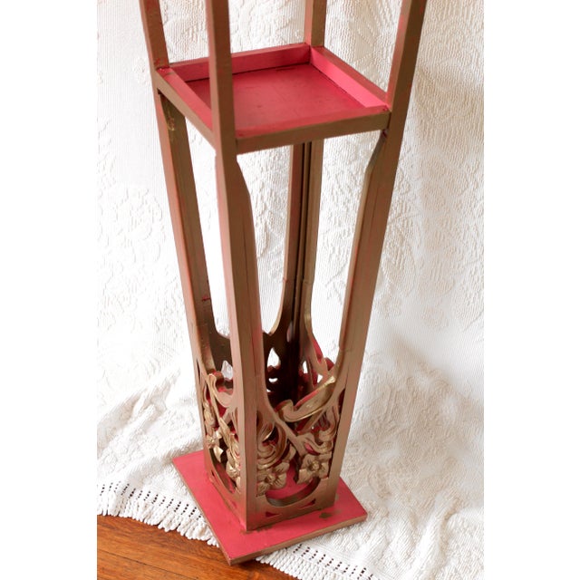 Gold Art Nouveau Gold Carved Wood Plant Stand From the Early 1900s For Sale - Image 8 of 8