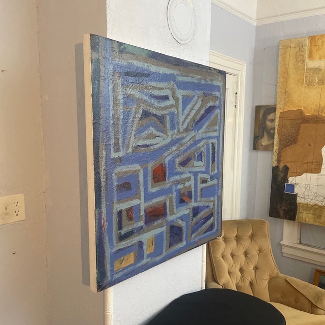 John Frates “Home Sweet Home” Mid Century Modern Cert. Of Auth., With Invoice, Unsigned , Hang Multiple Directional, #1711, 36x36x1 1/2 For Sale - Image 4 of 6