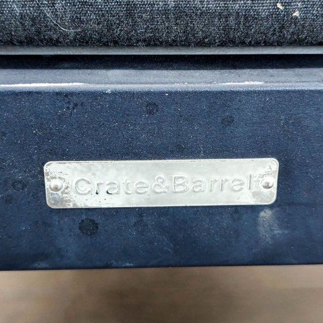 2010s Crate & Barrel Metal & Wood Bench With Cushion For Sale - Image 5 of 6