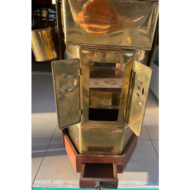 Vintage Mid Century Brass Dim Sum Cart For Sale - Image 10 of 10