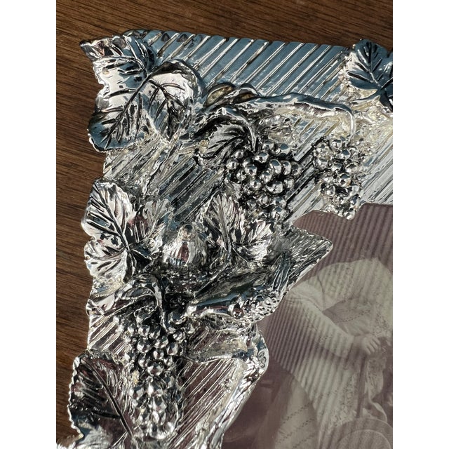 Italian Sterling Silver Grape Vine Picture Frame, 925 Photo Frame For Sale - Image 9 of 18