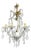French Crystal and Gilded Bronze 5-Light Chandelier, 1980s For Sale