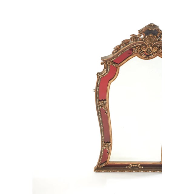 Copper Vintage Mid-Century Modern Wood Framed Wall Mirror For Sale - Image 8 of 13