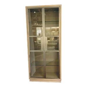 Jonathan Charles Organic Modern Greige Water Crest Display Cabinet